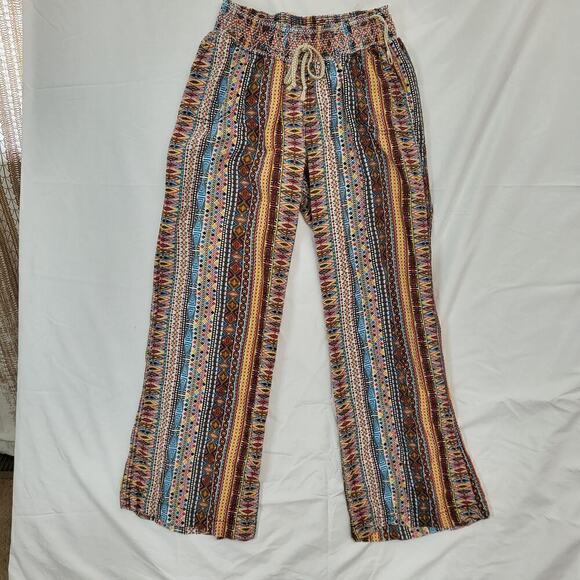 KISS & CRY Patchwork Wide Leg Linen-Blend Pull-on Pants Size XL NWOT - Picture 3 of 12
